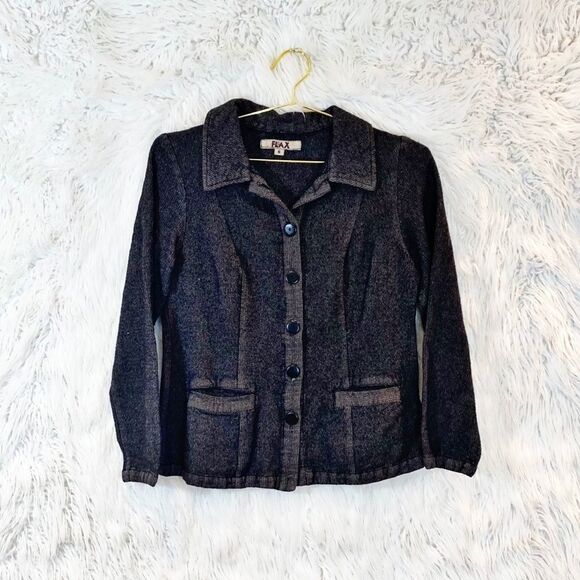 Flax wool blend fall autumn jacket - Picture 1 of 5